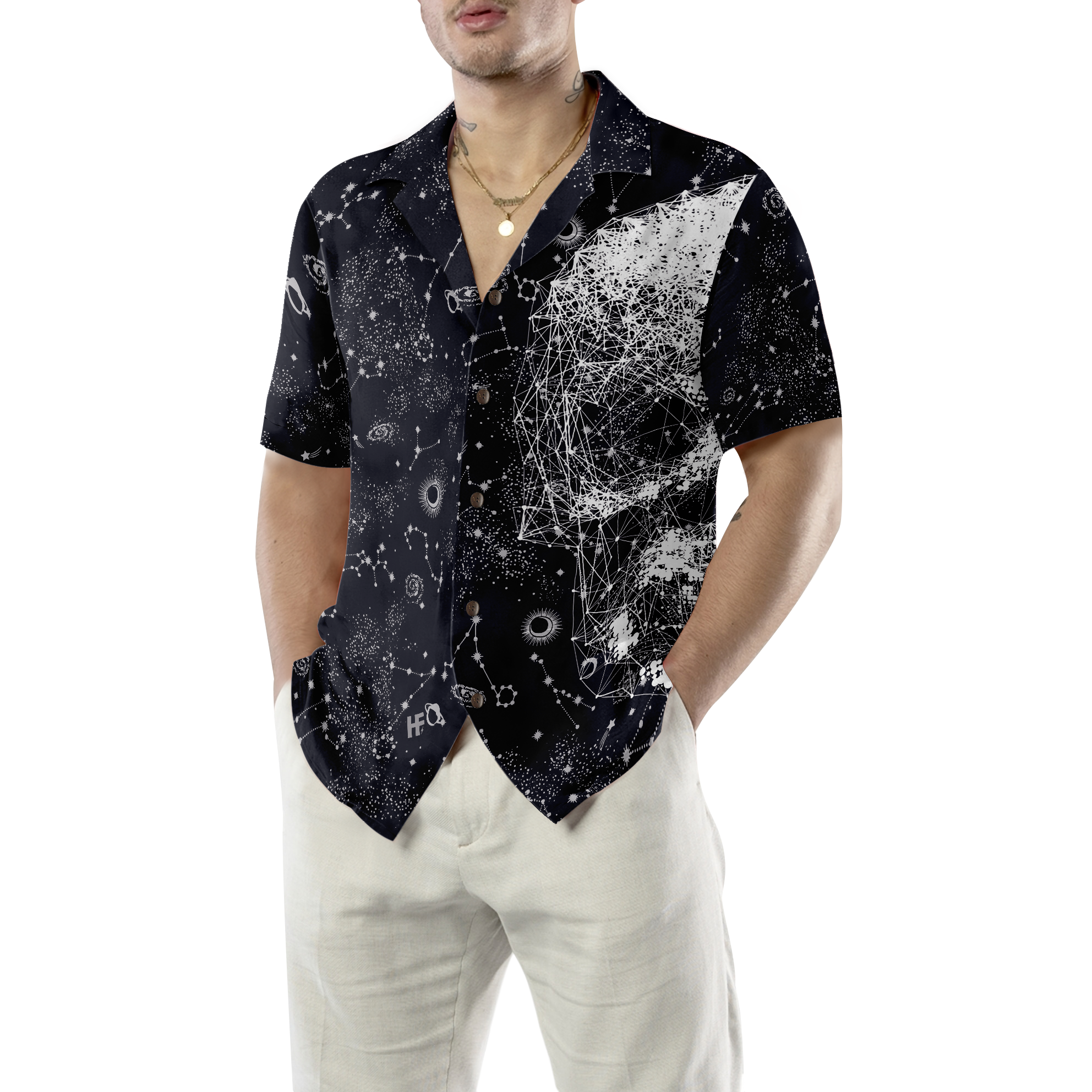 Skull Space Galaxy Constellation Hawaiian Shirt - Hyperfavor