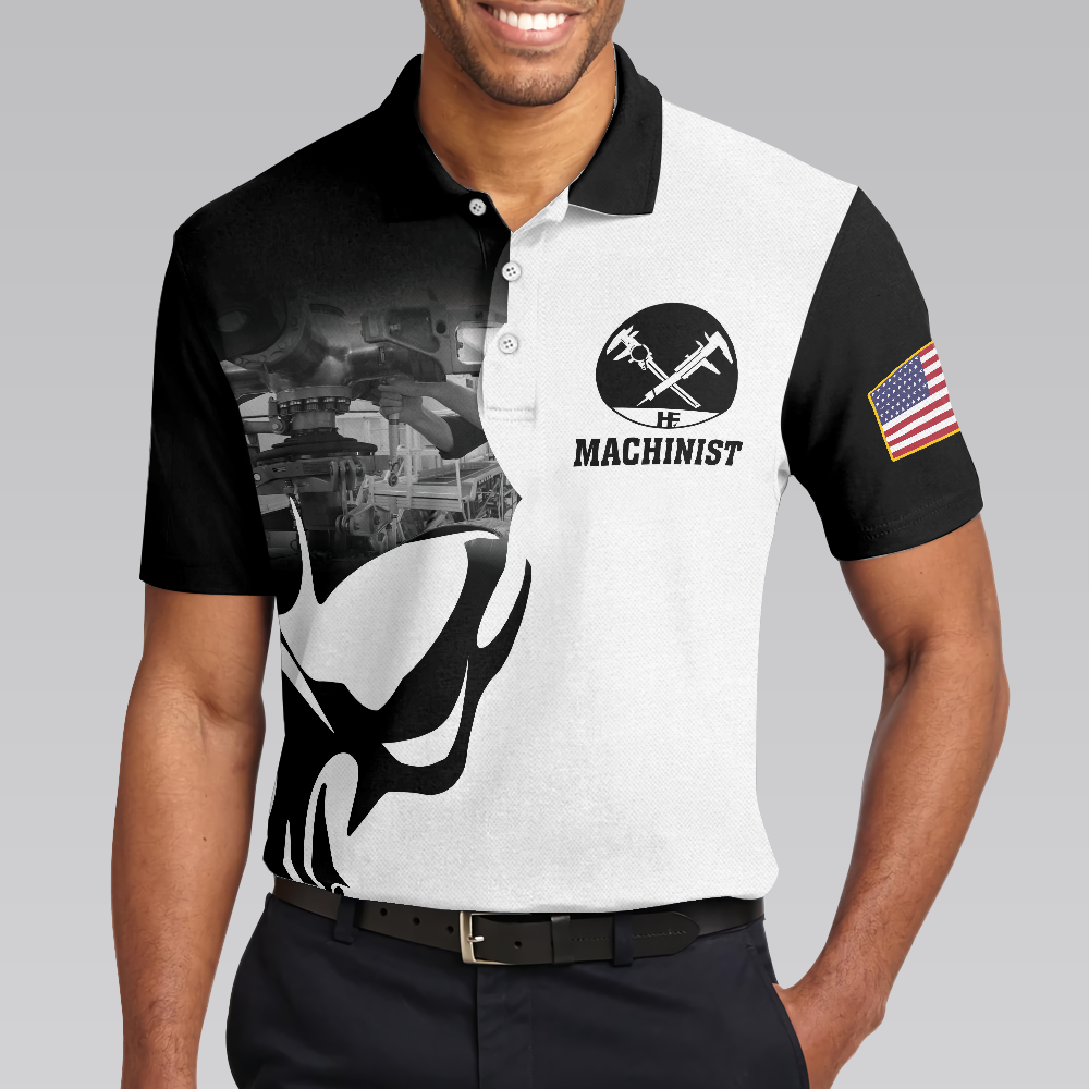 Machinist Proud Skull Polo Shirt, If You Think You Can Do My Job Polo Shirt, Best Machinist Shirt For Men - Hyperfavor