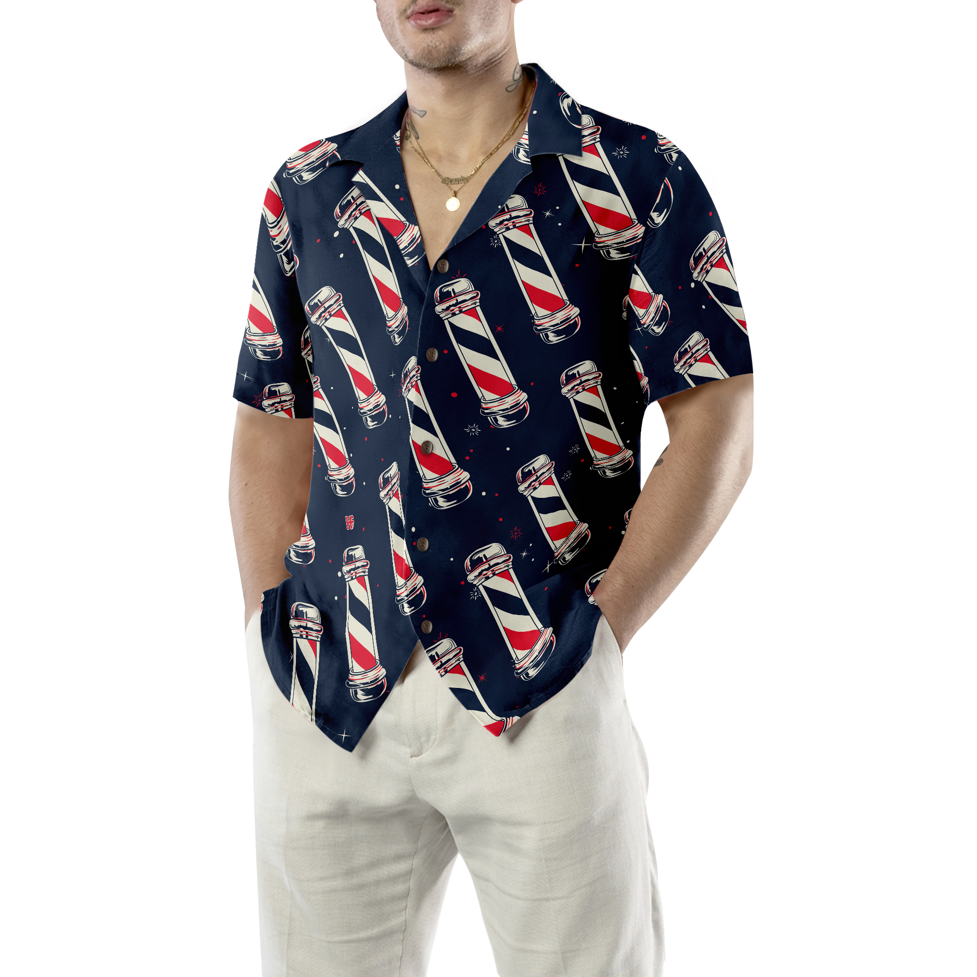 Barber Pole Hawaiian Shirt - Hyperfavor