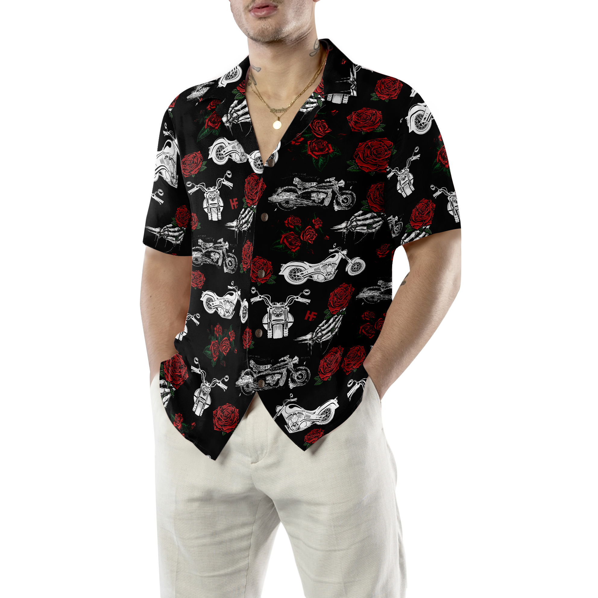 Live Love Motorbike Hawaiian Shirt - Hyperfavor