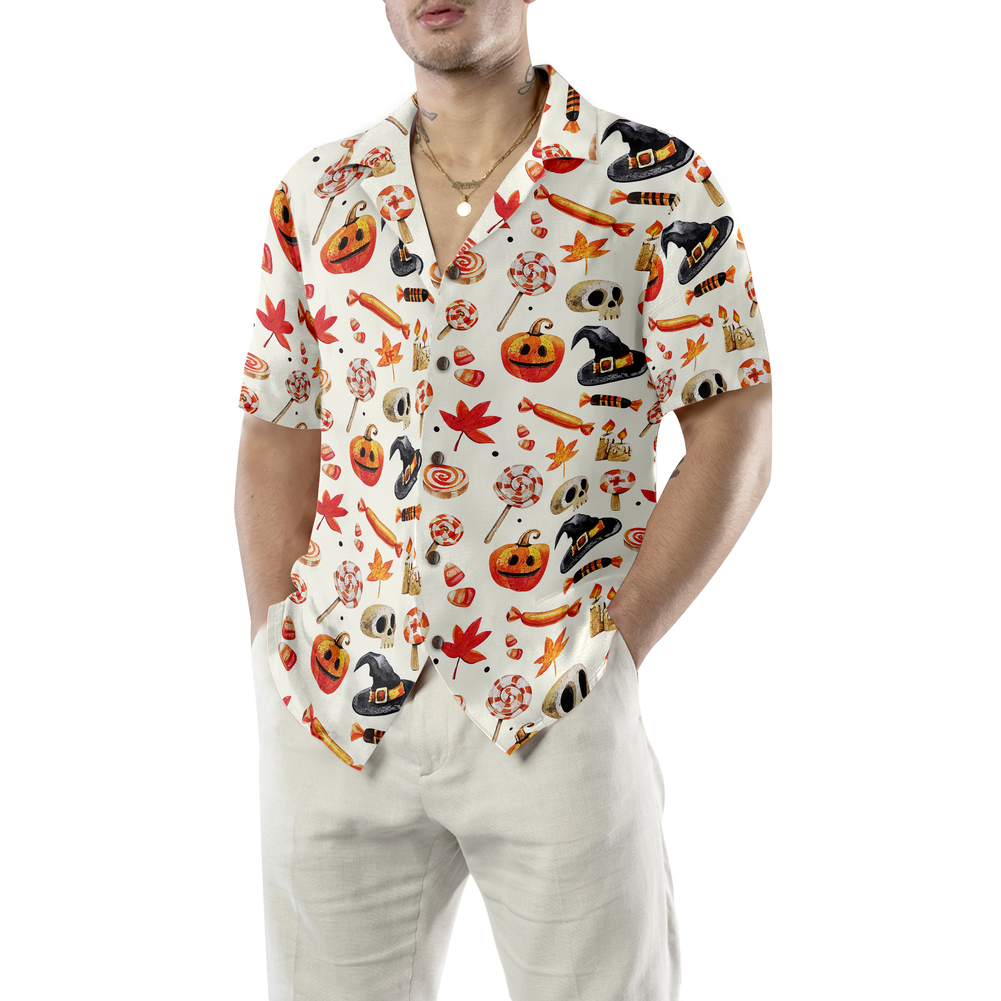 Halloween Art Print Hawaiian Shirt - Hyperfavor