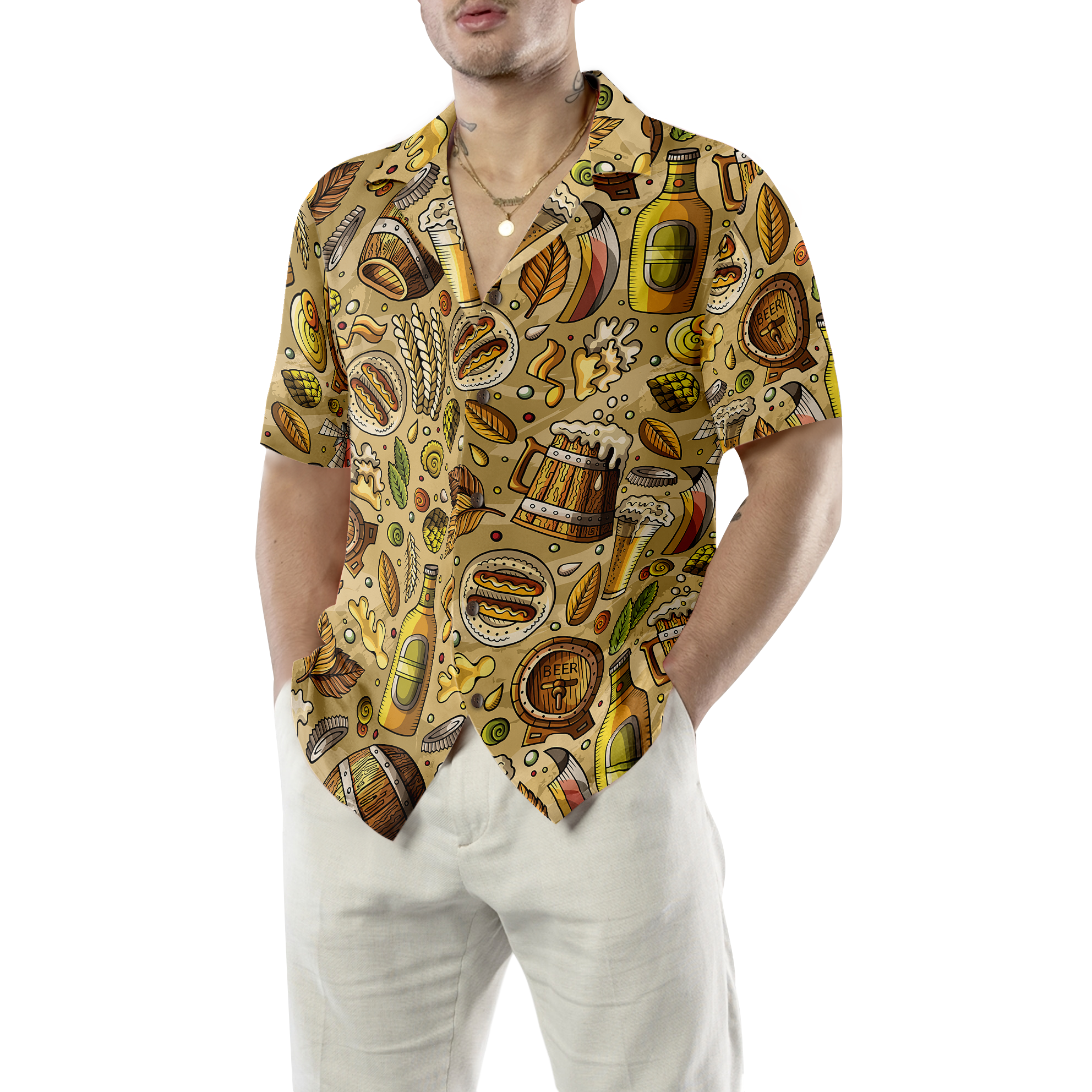 Beer fest seamless pattern Hawaiian Shirt - Hyperfavor