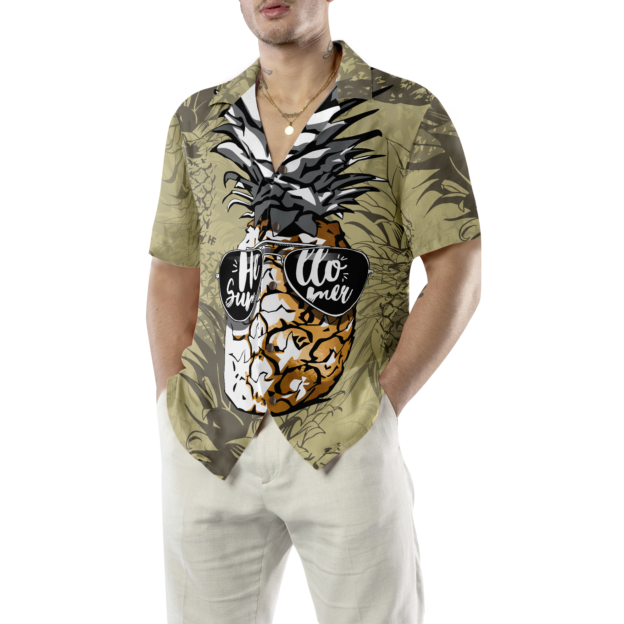 Pineapple Hello Summer Hawaiian Shirt - Hyperfavor