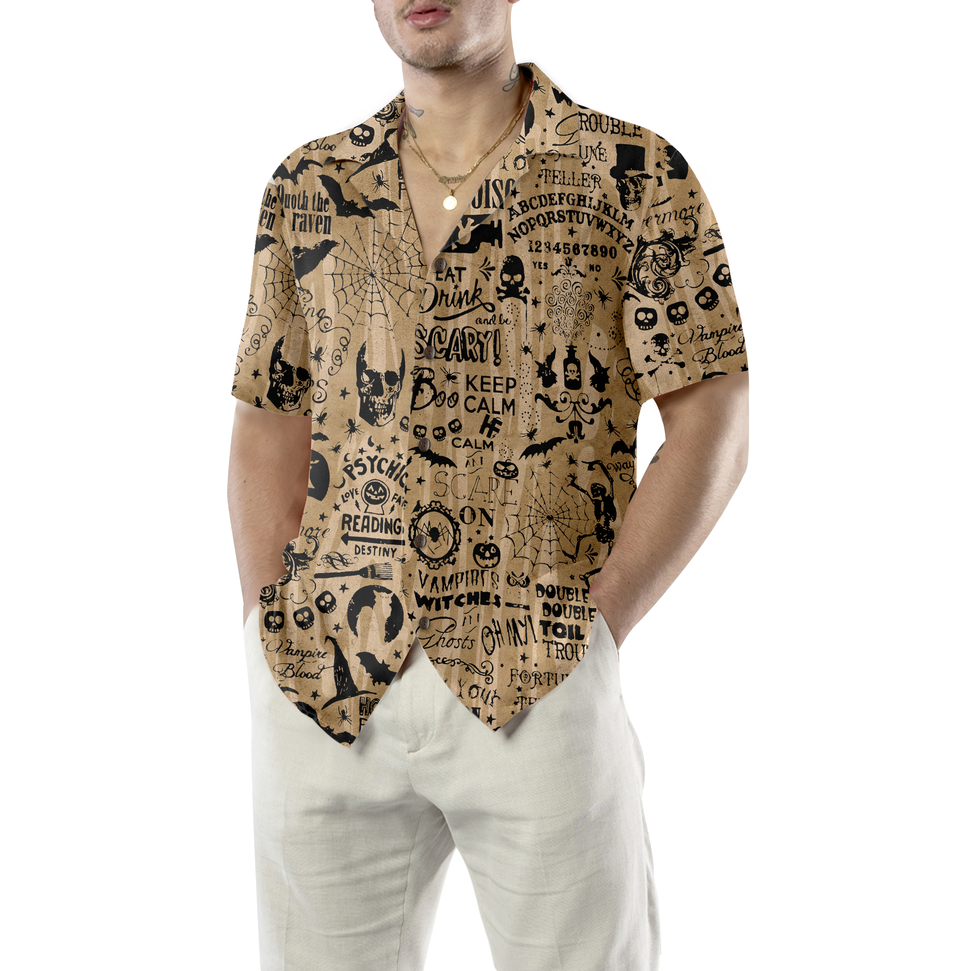 Halloween Ouija Shirt For Men Hawaiian Shirt - Hyperfavor