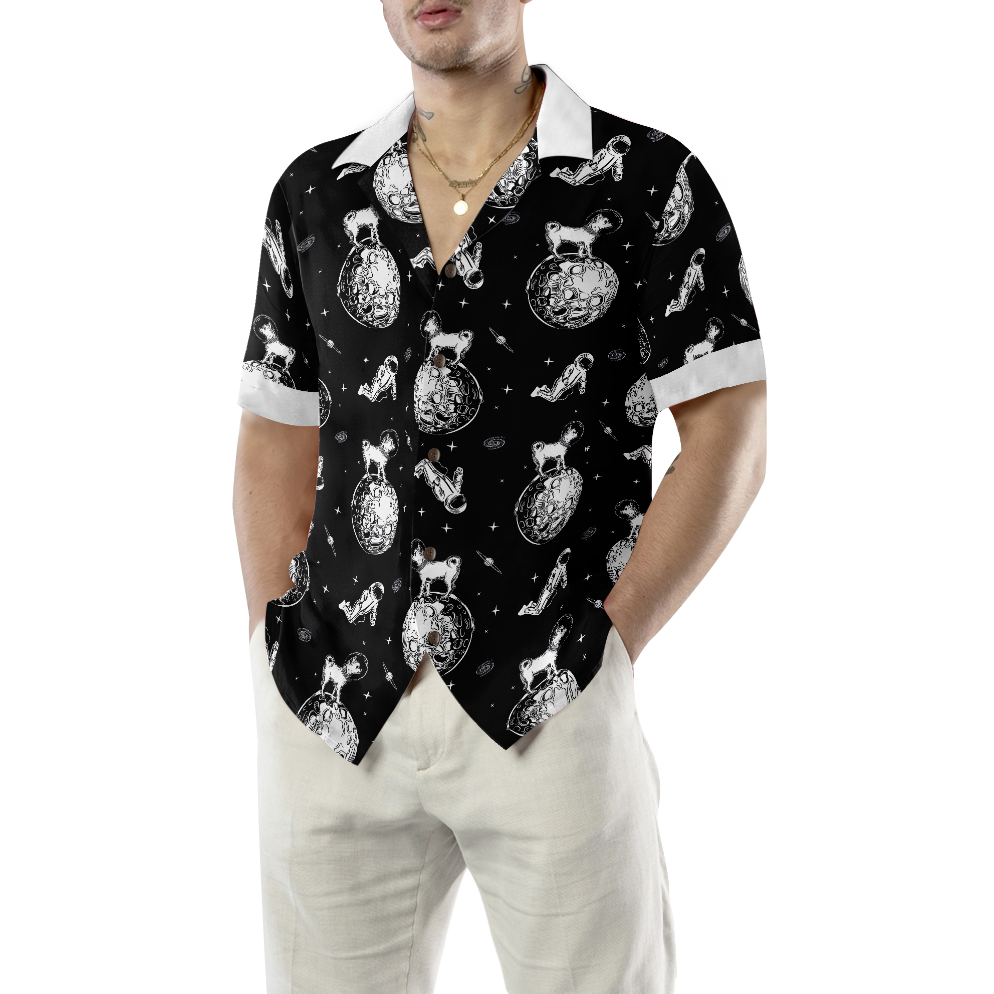 Chihuahua In Space Shirt For Men Hawaiian Shirt - Hyperfavor