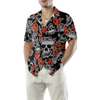 Skull With Crown And Red Rose Hawaiian Shirt - Hyperfavor