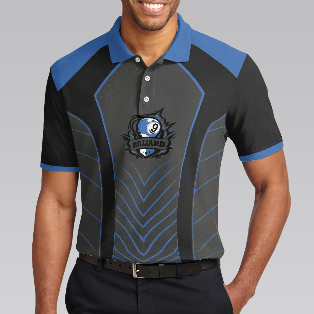 Just The Tip Polo Shirt, Cool Black And Blue Billiards Polo Shirt For Men, Top Mens Billiards Shirt, Billiards Gift Idea - Hyperfavor