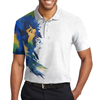 Let’s Par Tee Colorful Water Color Golf Short Sleeve Polo Shirt, White Golf Shirt For Men - Hyperfavor