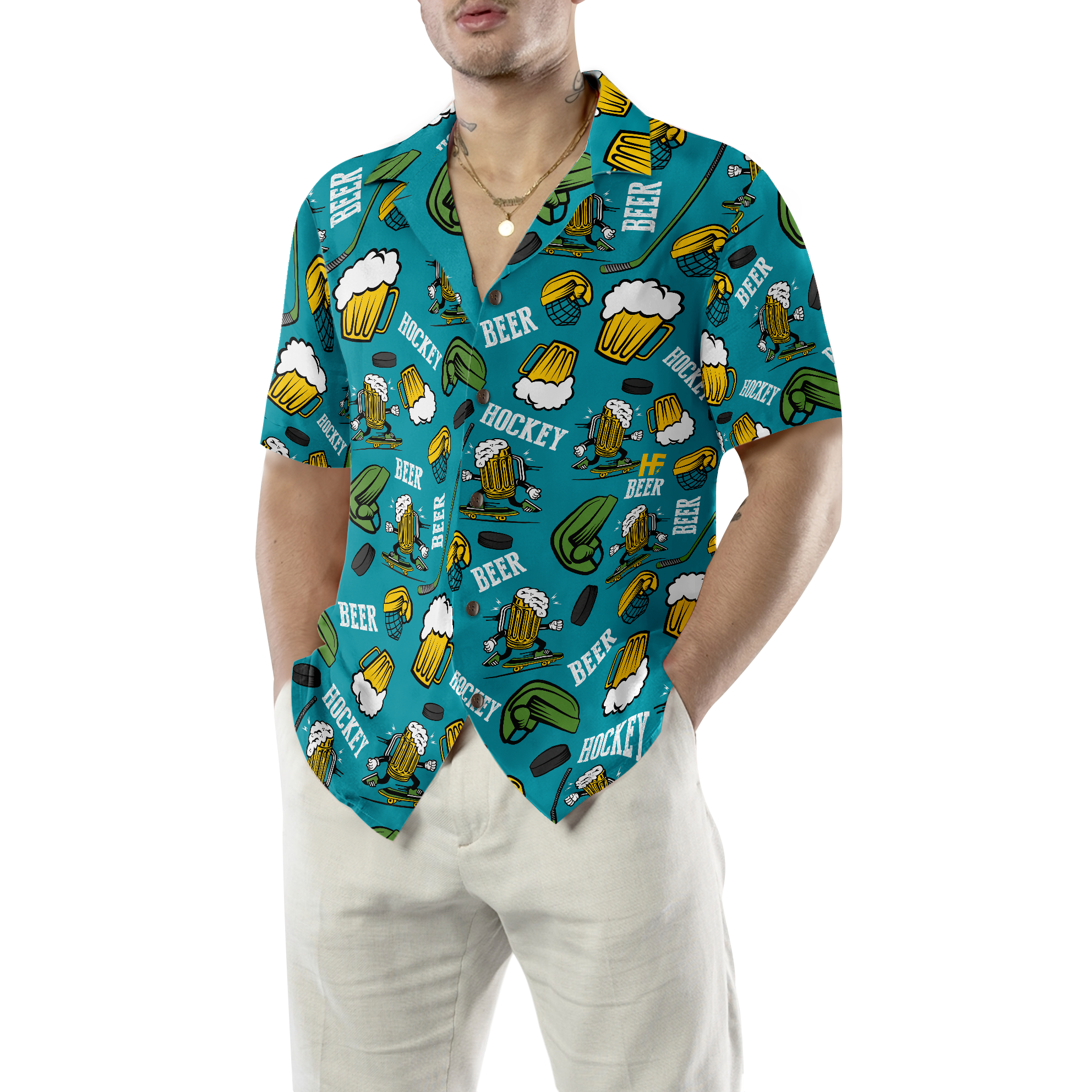 Hockey And Beer Hawaiian Shirt - Hyperfavor