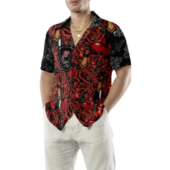 Color Of Love Red Flower Sticker Custom Hawaiian Shirt - Hyperfavor