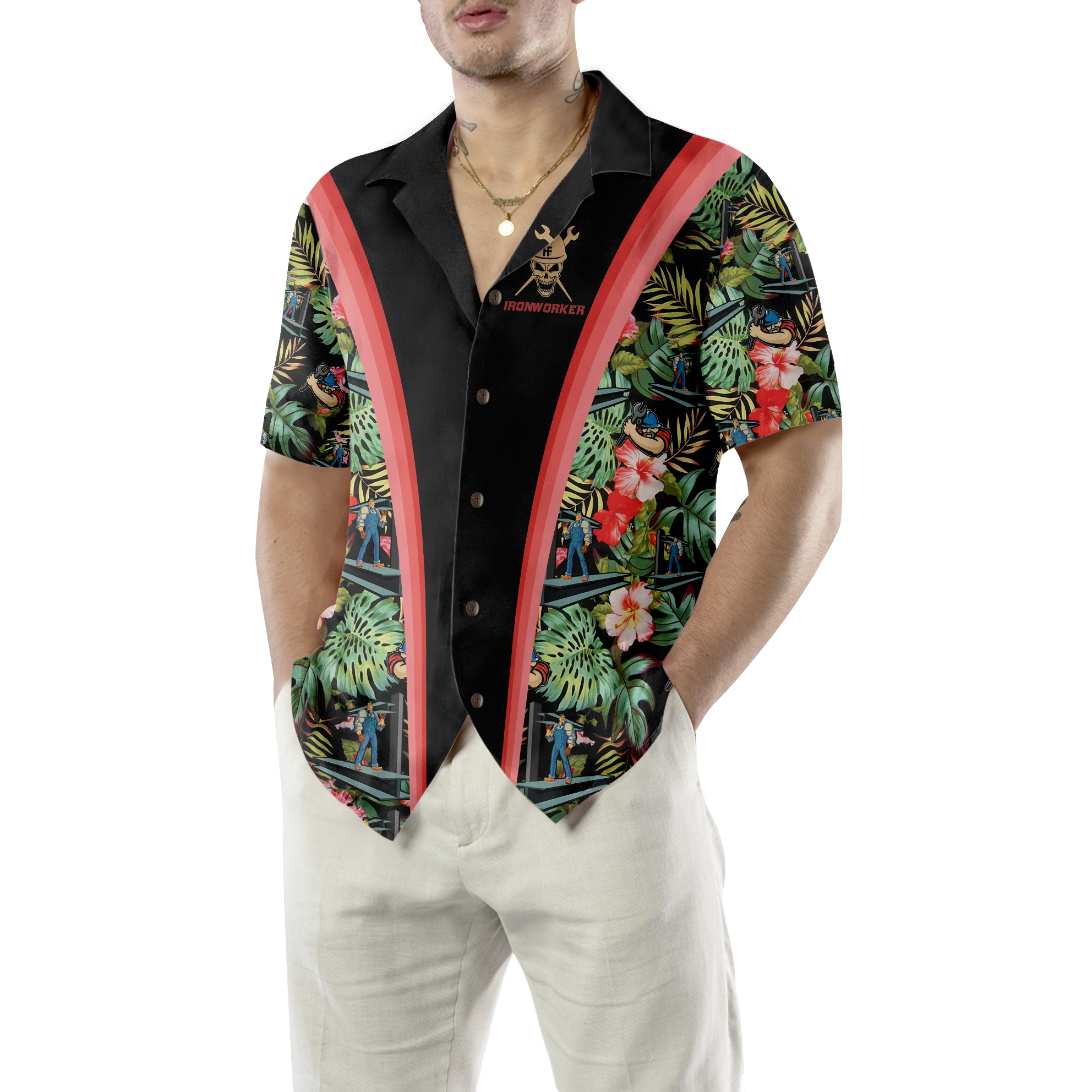 Ironworker Tropical Hawaiian Shirt - Hyperfavor