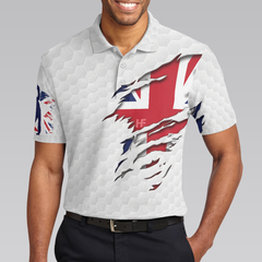 Golf Club United Kingdom Flag Polo Shirt, Great Britain Union Jack Polo Shirt, UK Golf Shirt For Men - Hyperfavor