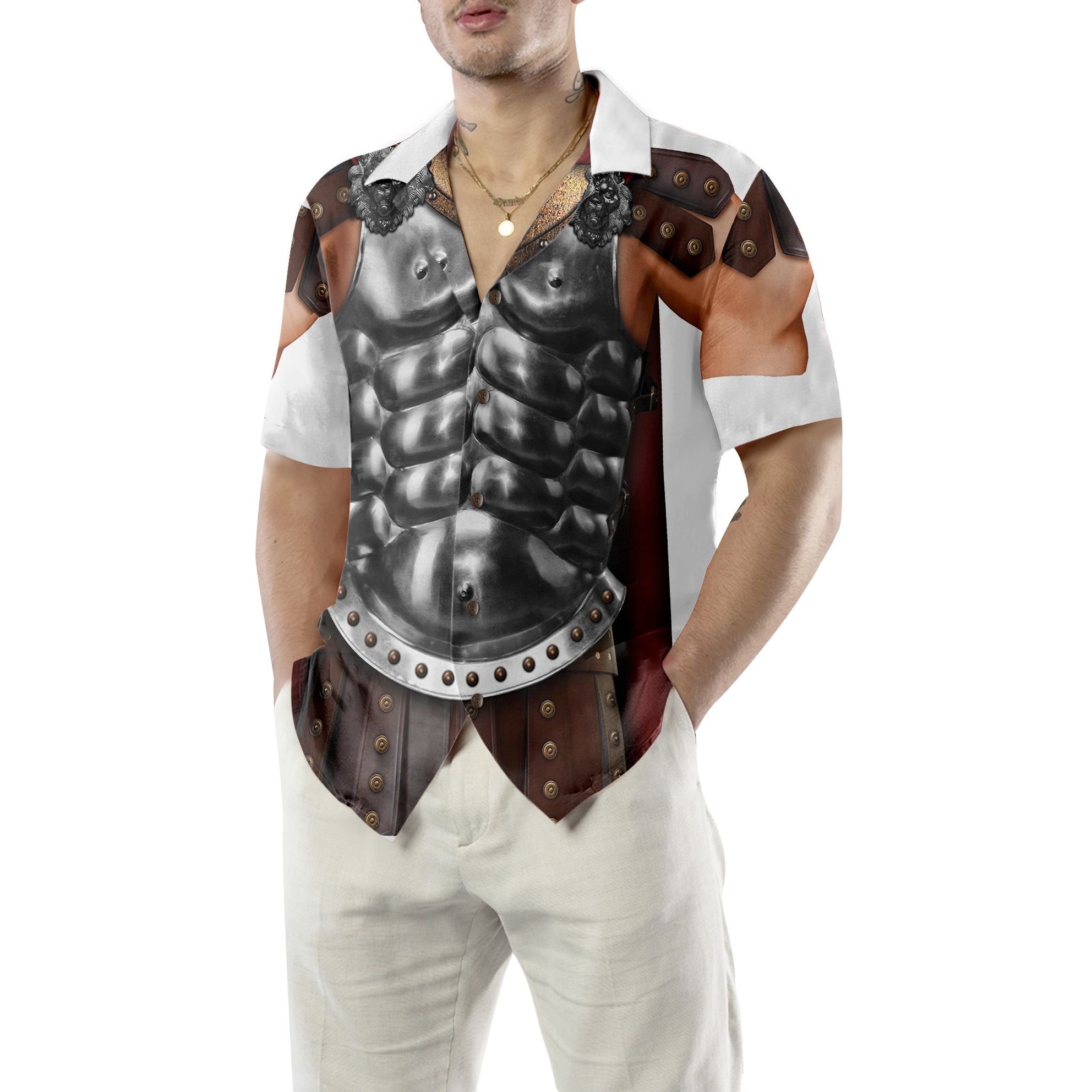 Halloween Gladiator Costume Shirt Hawaiian Shirt - Hyperfavor