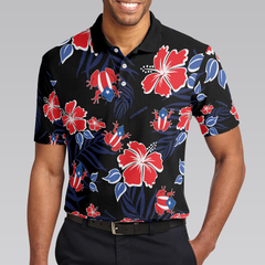 Puerto Rico Common Coquí Flag Polo Shirt, Puerto Rican Toad And Floral Shirt - Hyperfavor