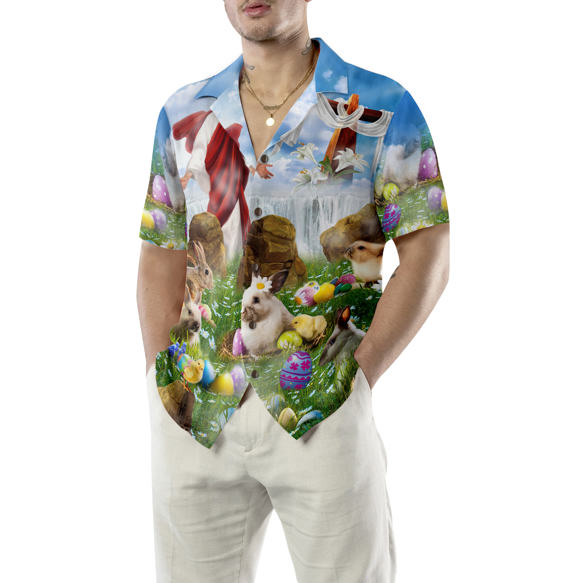 Happy Easter Jesus Is Risen Hawaiian Shirt - Hyperfavor