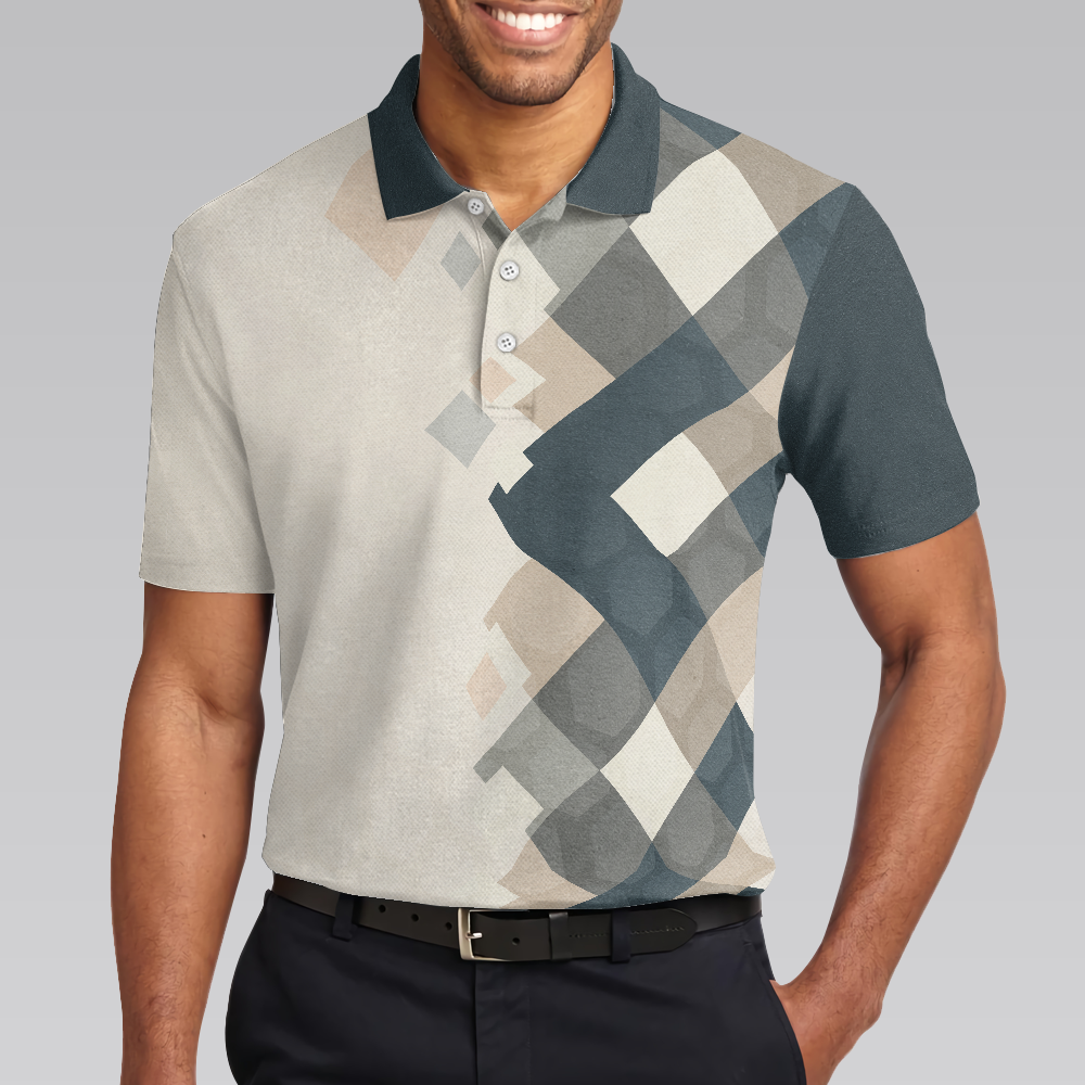 Vintage Pastel Argyle Pattern Polo Shirt For Men - Hyperfavor