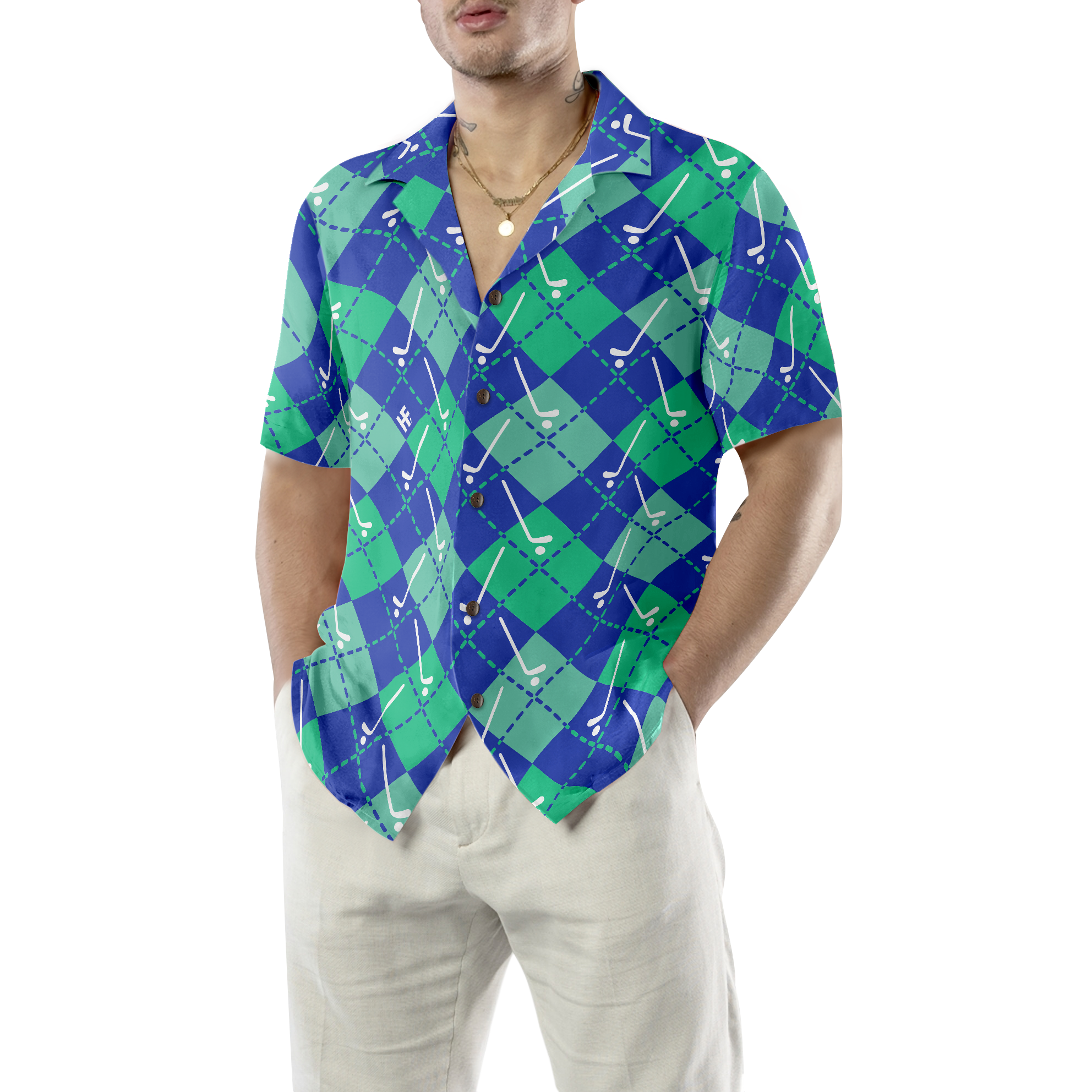 Plaid Golf Seamless Pattern Hawaiian Shirt - Hyperfavor