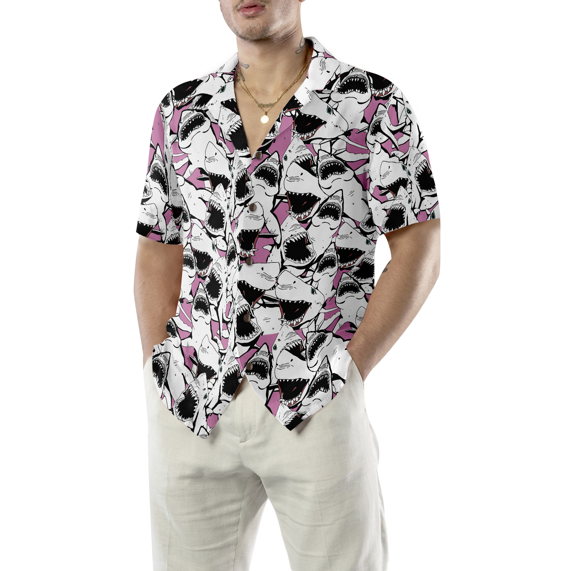 Shark Pattern 10 Hawaiian Shirt - Hyperfavor