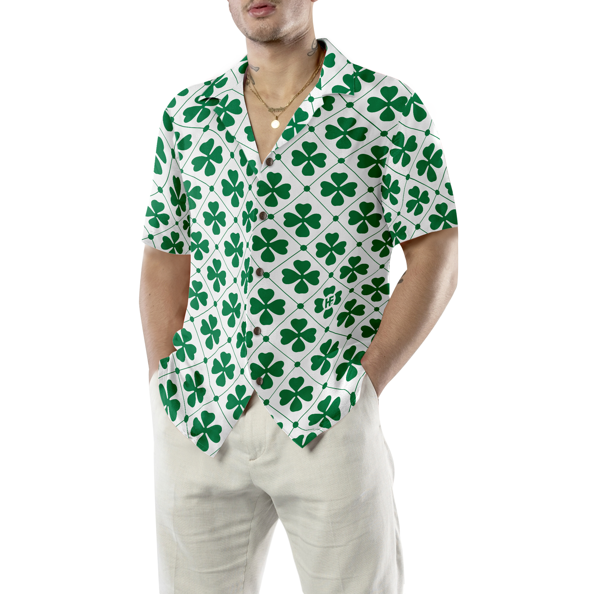 Four Leaf St Patrick's Day Hawaiian Shirt - Hyperfavor