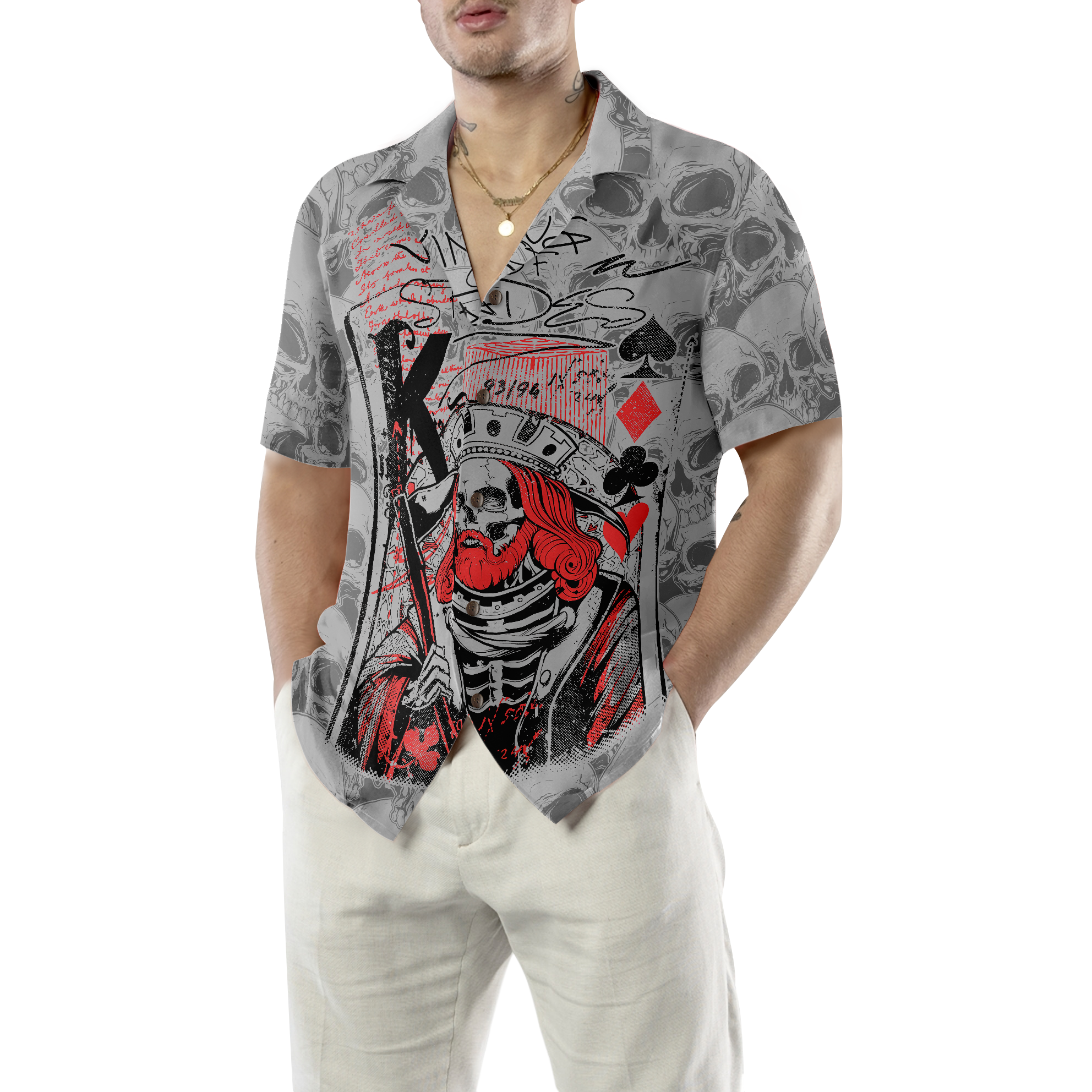 Skull King Spades Skull Hawaiian Shirt, Best Skull Shirt For Men And Women - Hyperfavor