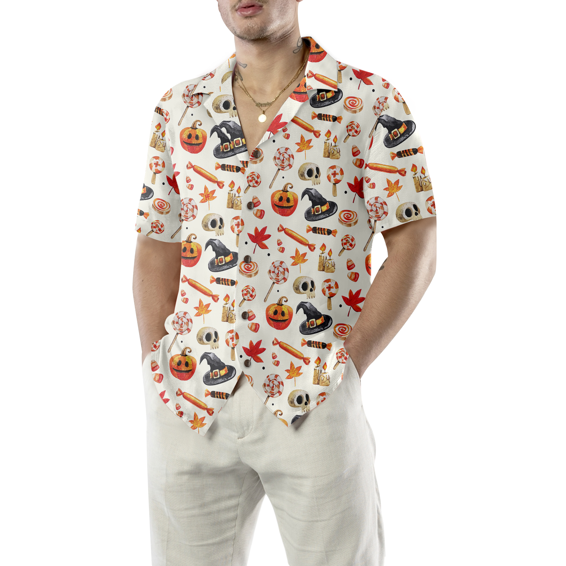 Halloween Art Print Hawaiian Shirt - Hyperfavor