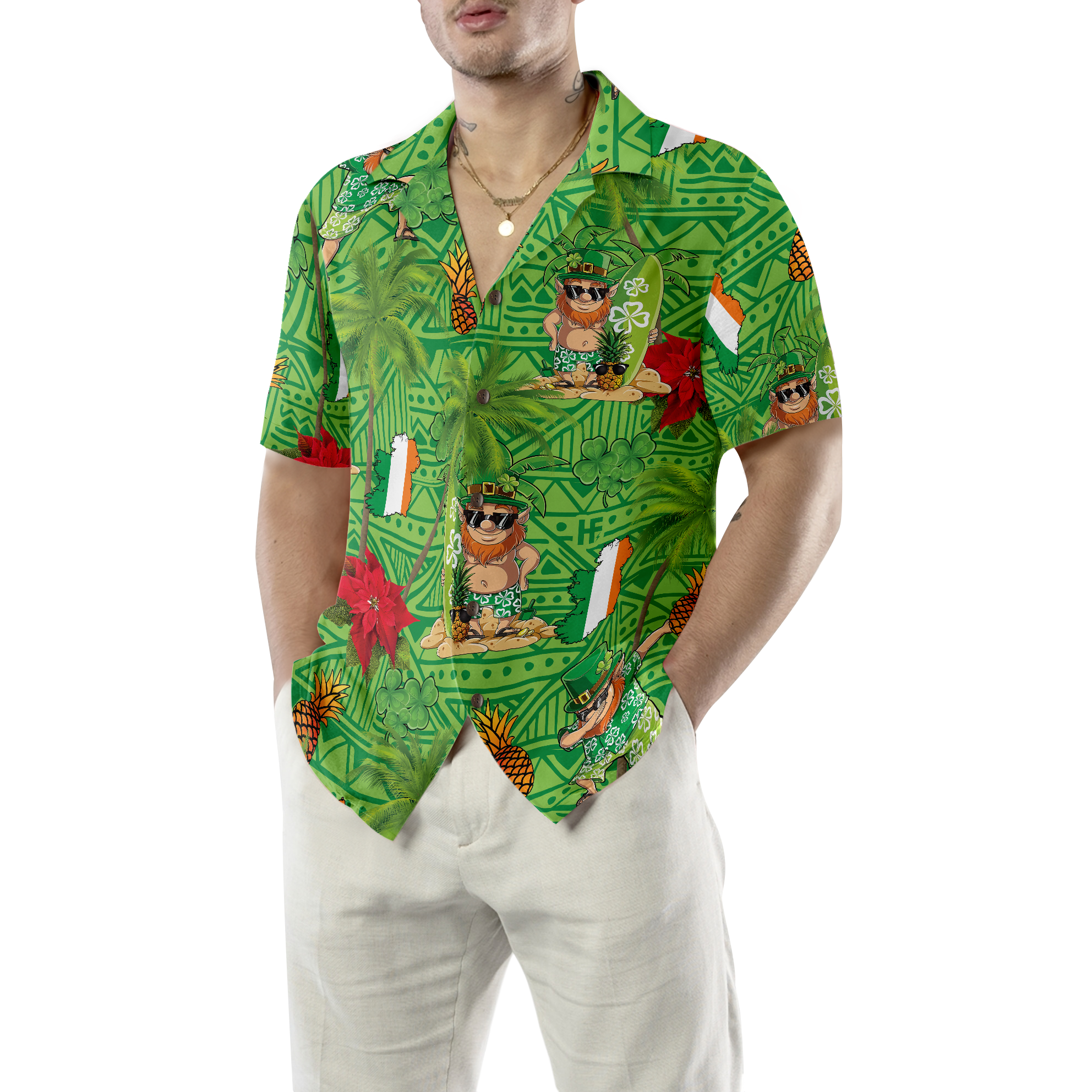 Irish Proud Leprechaun Saint Patrick's Day Hawaiian Shirt - Hyperfavor