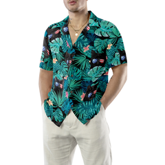 Black Cat Tropical Fourth Of July Hawaiian Shirt - Hyperfavor