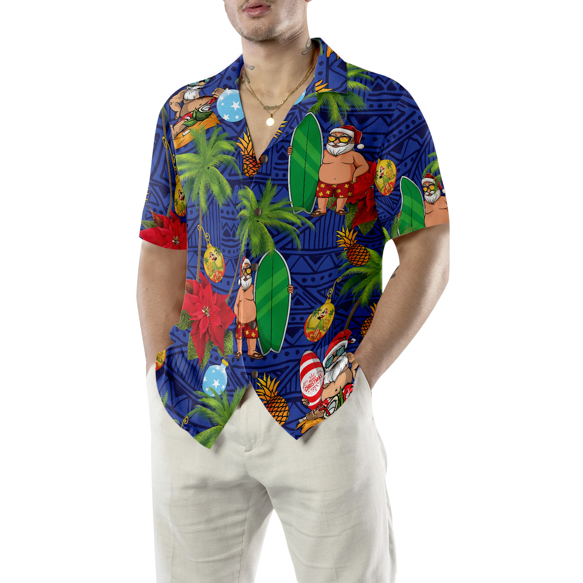 Merry Christmas Santa Claus 1 Hawaiian Shirt - Hyperfavor