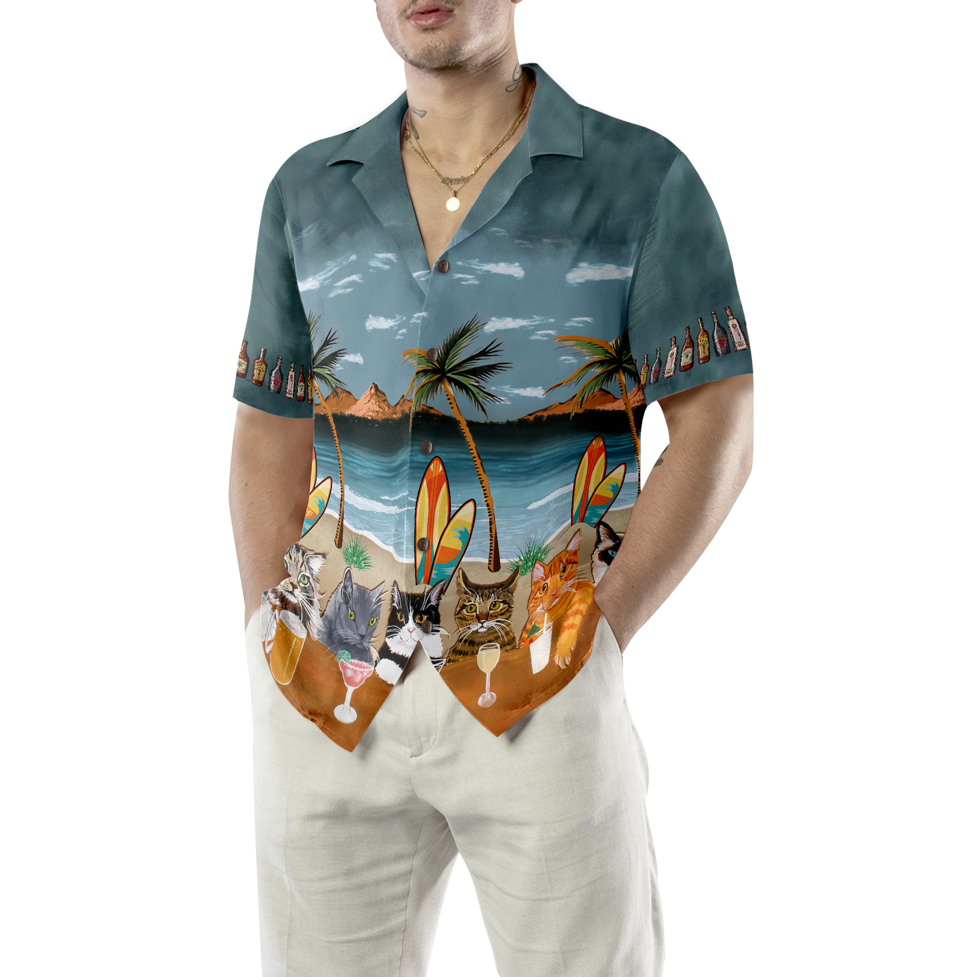 Cat Beer Alcohol Hawaiian Shirt - Hyperfavor