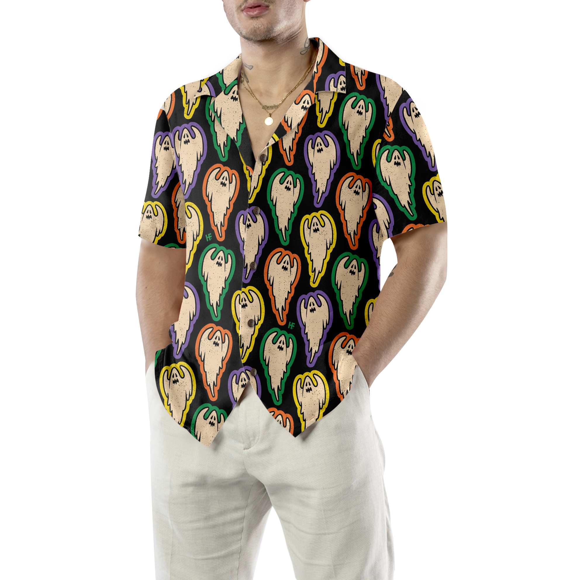 Halloween Ghosts Hawaiian Shirt - Hyperfavor