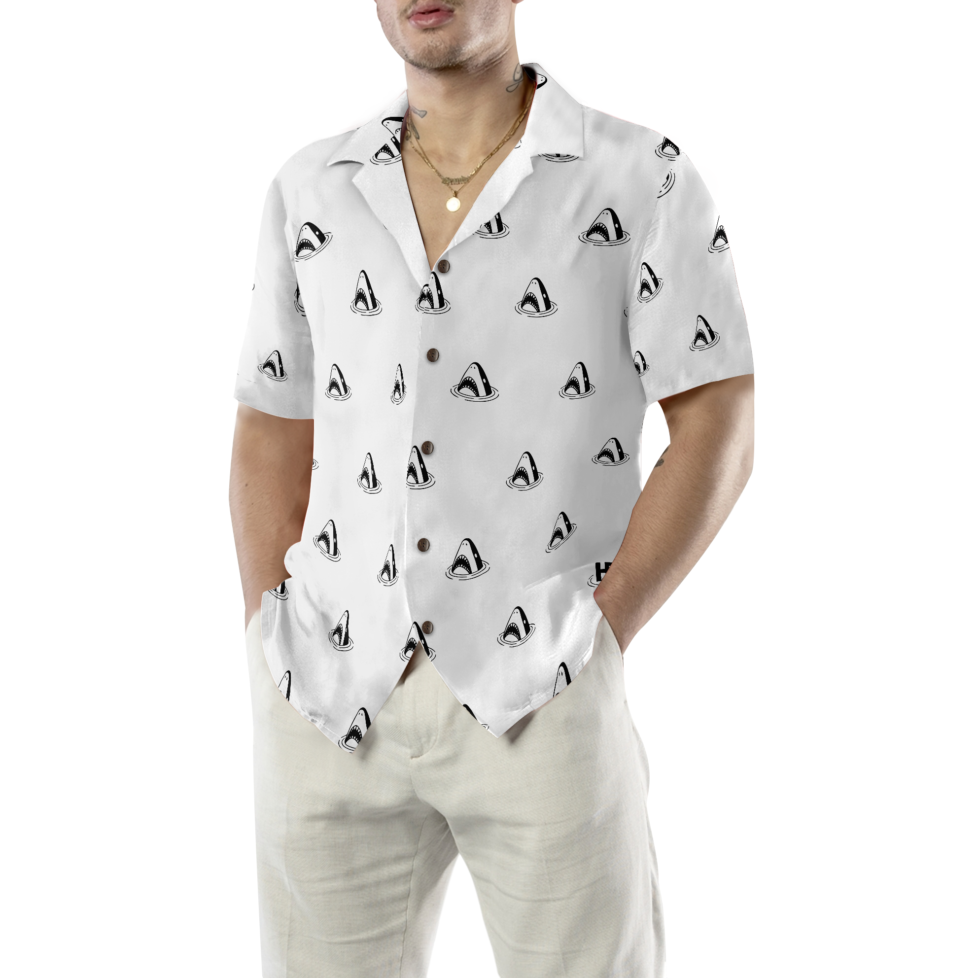 Shark Pattern 01 Hawaiian Shirt - Hyperfavor