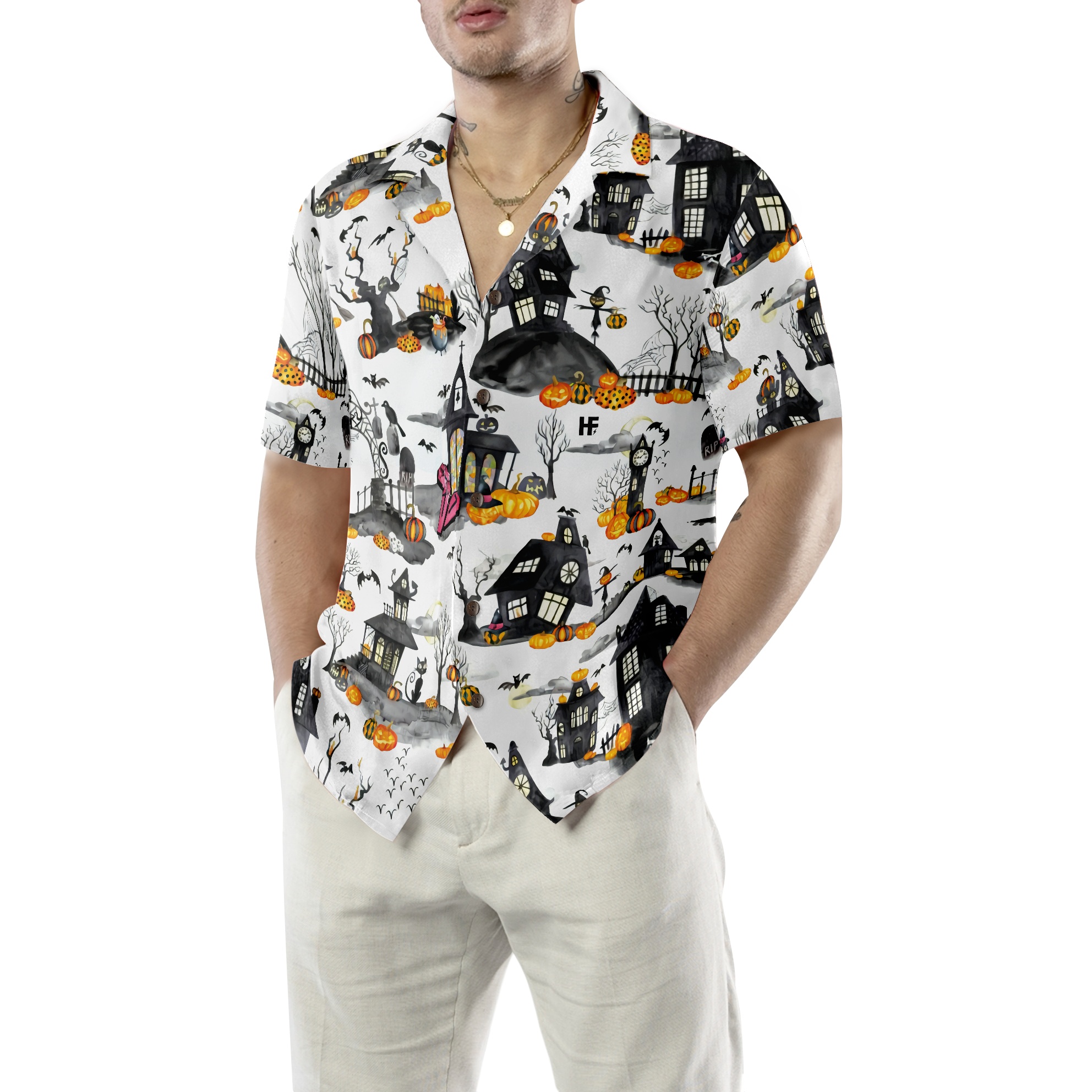 Haunted Houses Halloween Hawaiian Shirt, Halloween Shirt For Men And Women - Hyperfavor