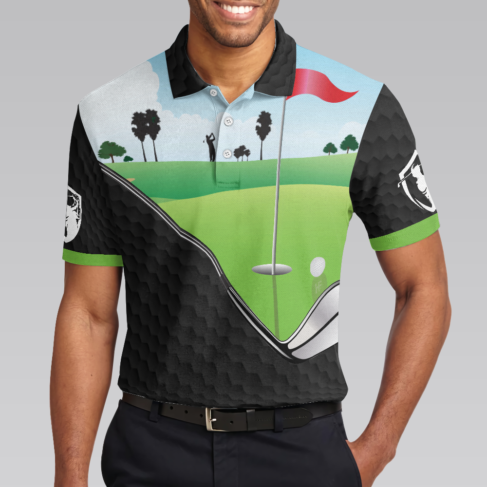 Yes I Do Have A Retirement Plan Golf Polo Shirt, Black Golf Pattern Green Golf Course Polo Shirt, Best Golf Shirt For Men - Hyperfavor