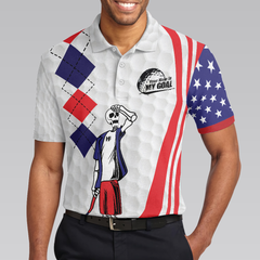 Your Hole Is My Goal Golf American Flag Polo Shirt, Golf Texture Argyle Pattern USA Flag Polo Shirt, Best Golf Shirt For Men - Hyperfavor