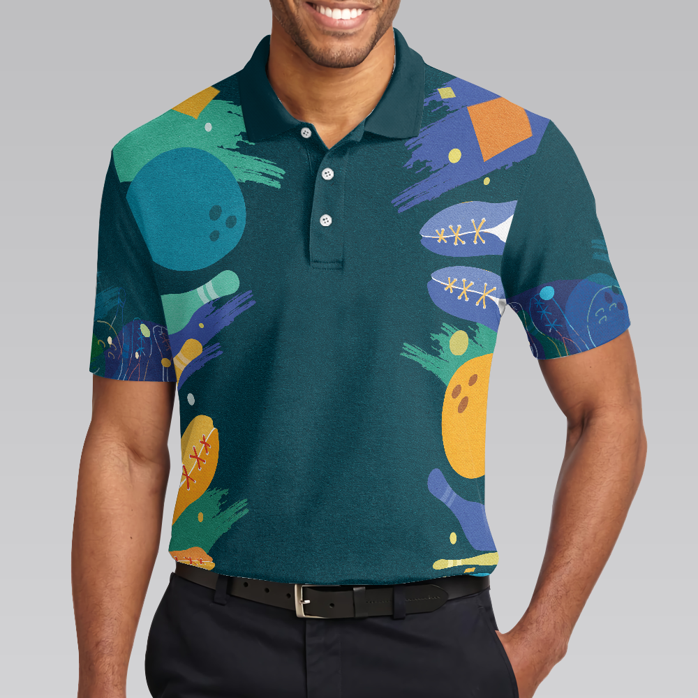 Sleep Less Bow More Mens Green Bowling Polo Shirt - Hyperfavor