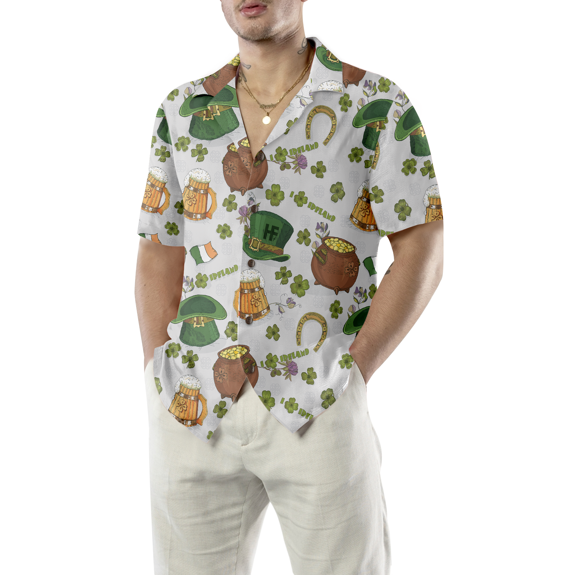 Happy Saint Patrick's Day Ireland Proud Pattern 2 Hawaiian Shirt - Hyperfavor