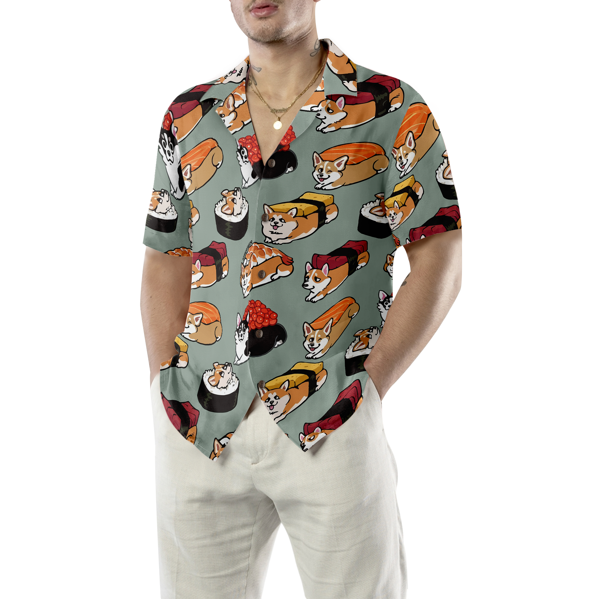 Sushi Corgi Hawaiian Shirt, Best Corgi Shirt For Men And Women - Hyperfavor