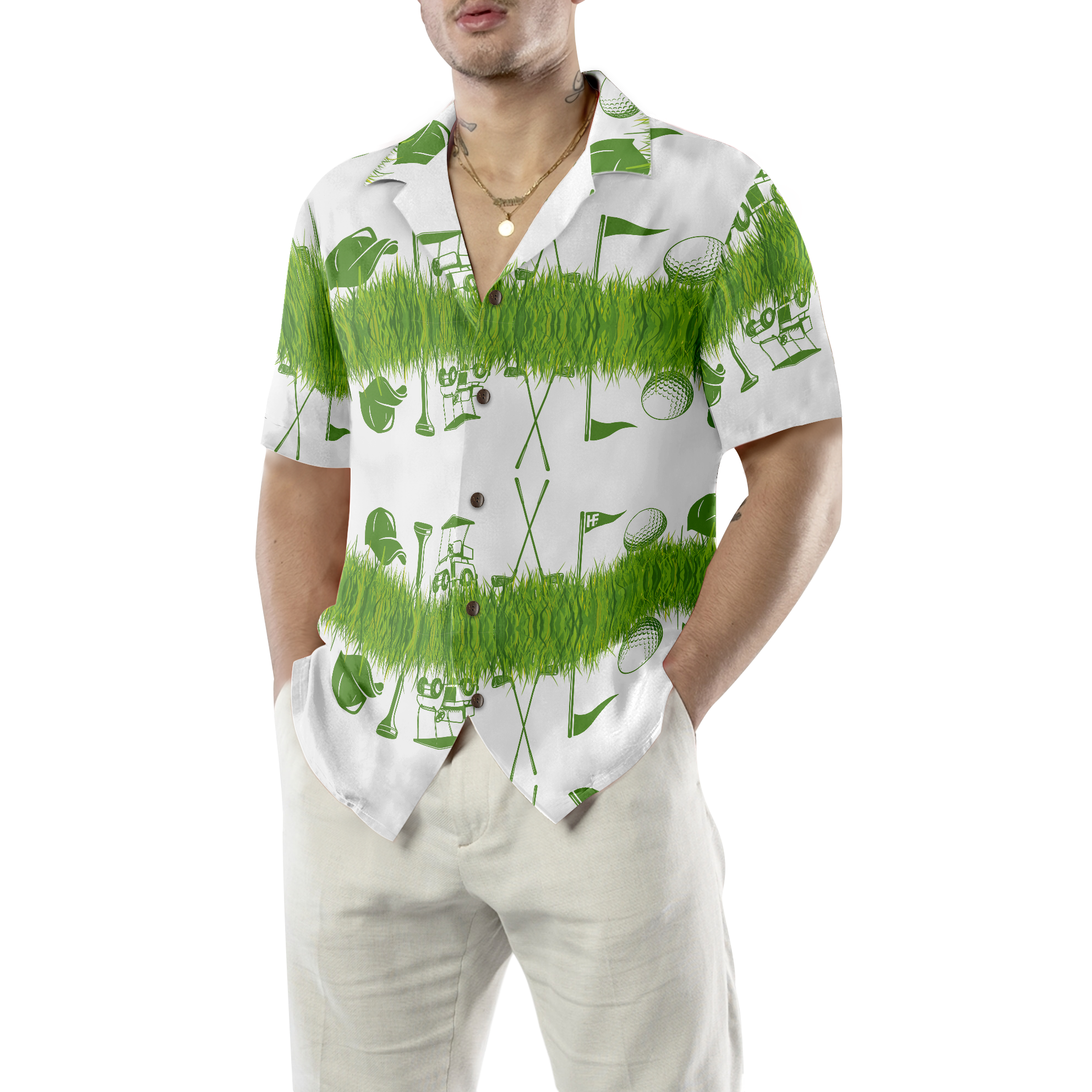 Golf Icon Seamless Pattern Hawaiian Shirt - Hyperfavor