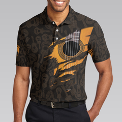 Life Without Guitar Would Be Flat Short Sleeve Polo Shirt, Guitar Pattern Polo Shirt, Best Guitar Shirt For Men - Hyperfavor