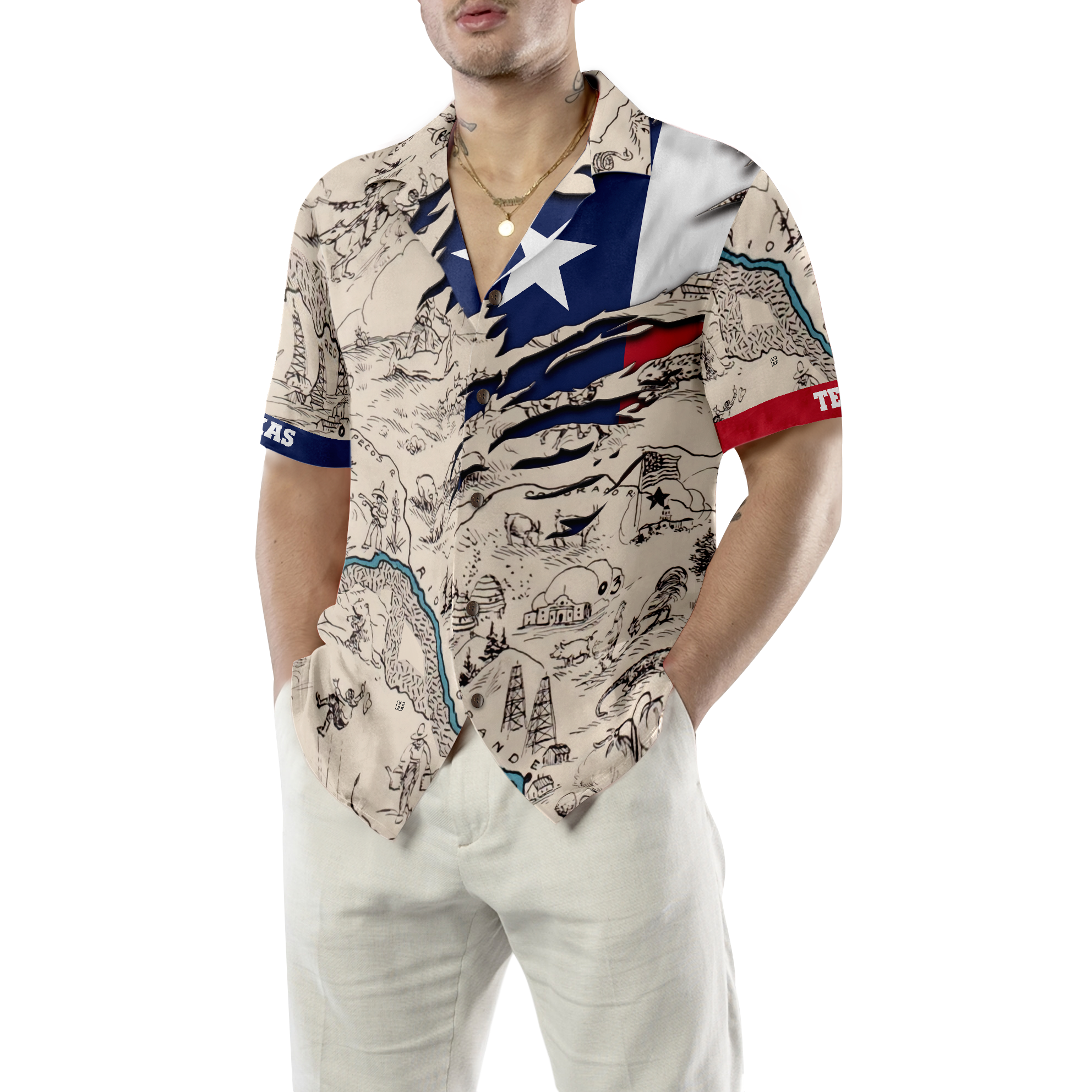 Texas State Map Hawaiian Shirt, Unique Texas Shirt For Texas Lovers - Hyperfavor