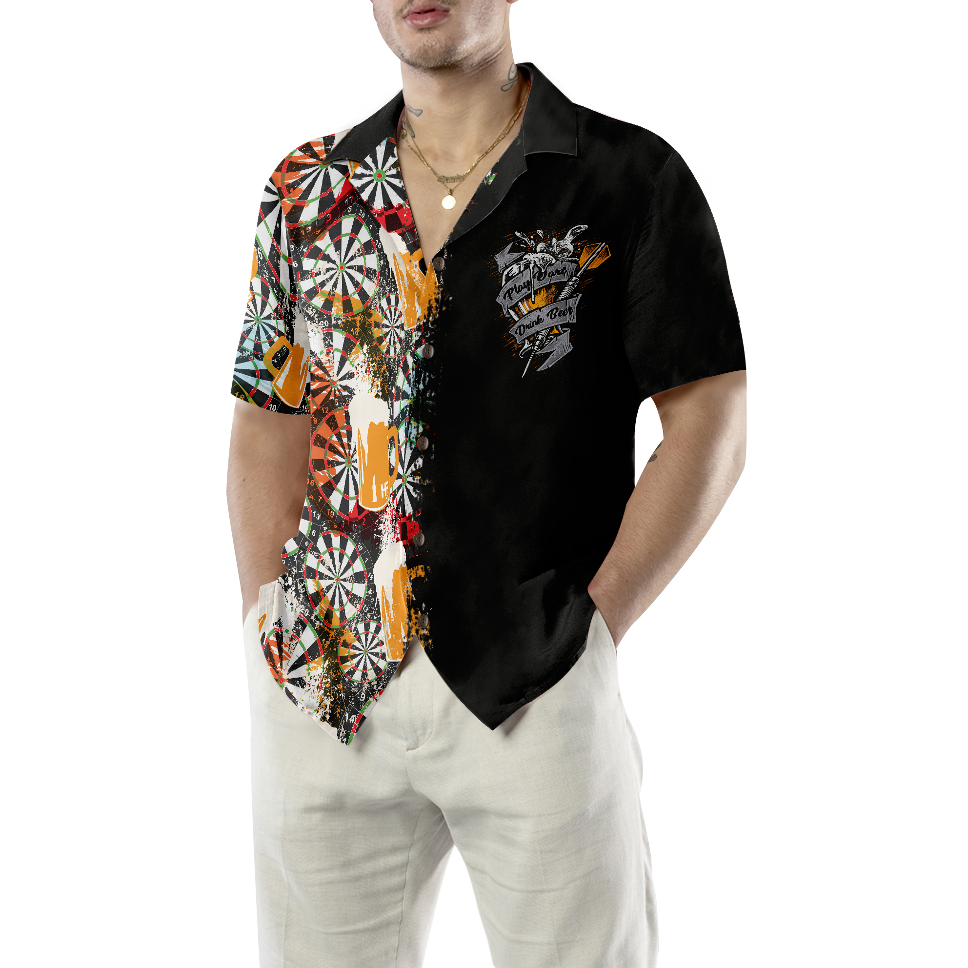 Play Darts And Drink Beer V1 Hawaiian Shirt - Hyperfavor