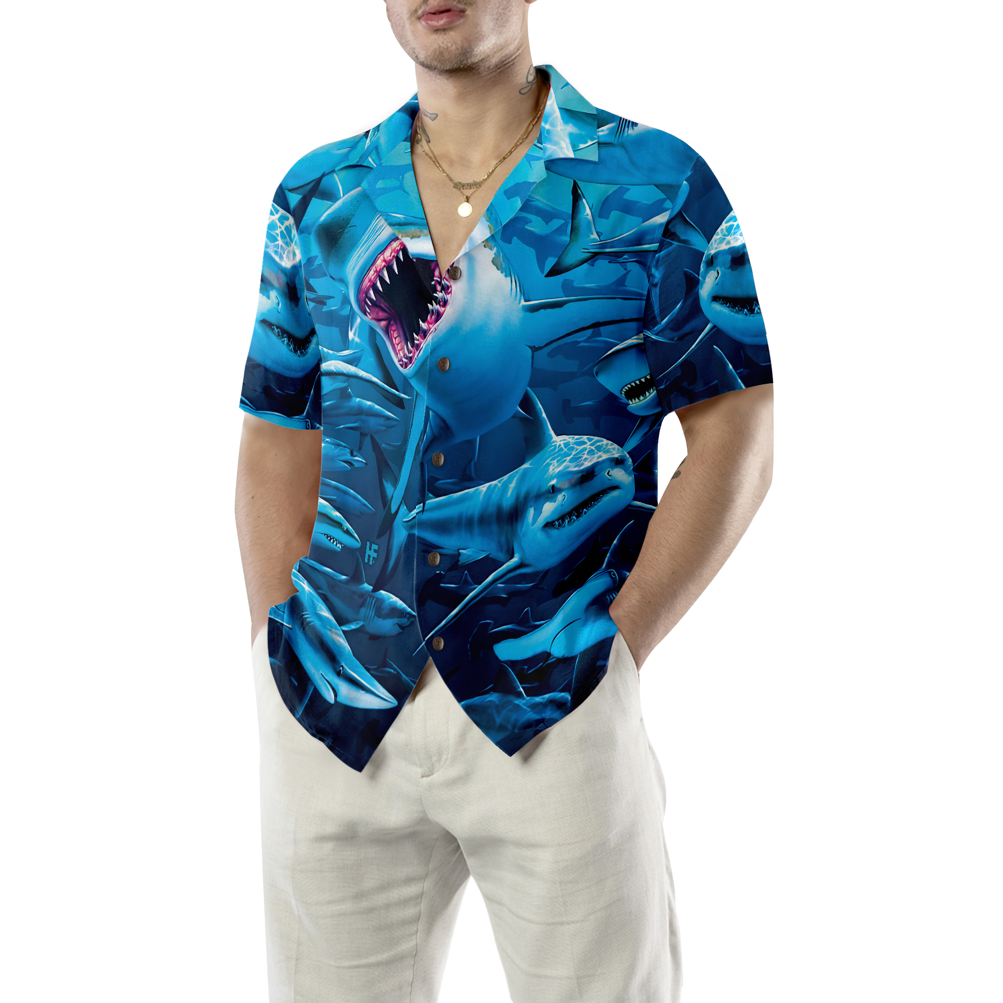 We Are The Great White Sharks Hawaiian Shirt - Hyperfavor