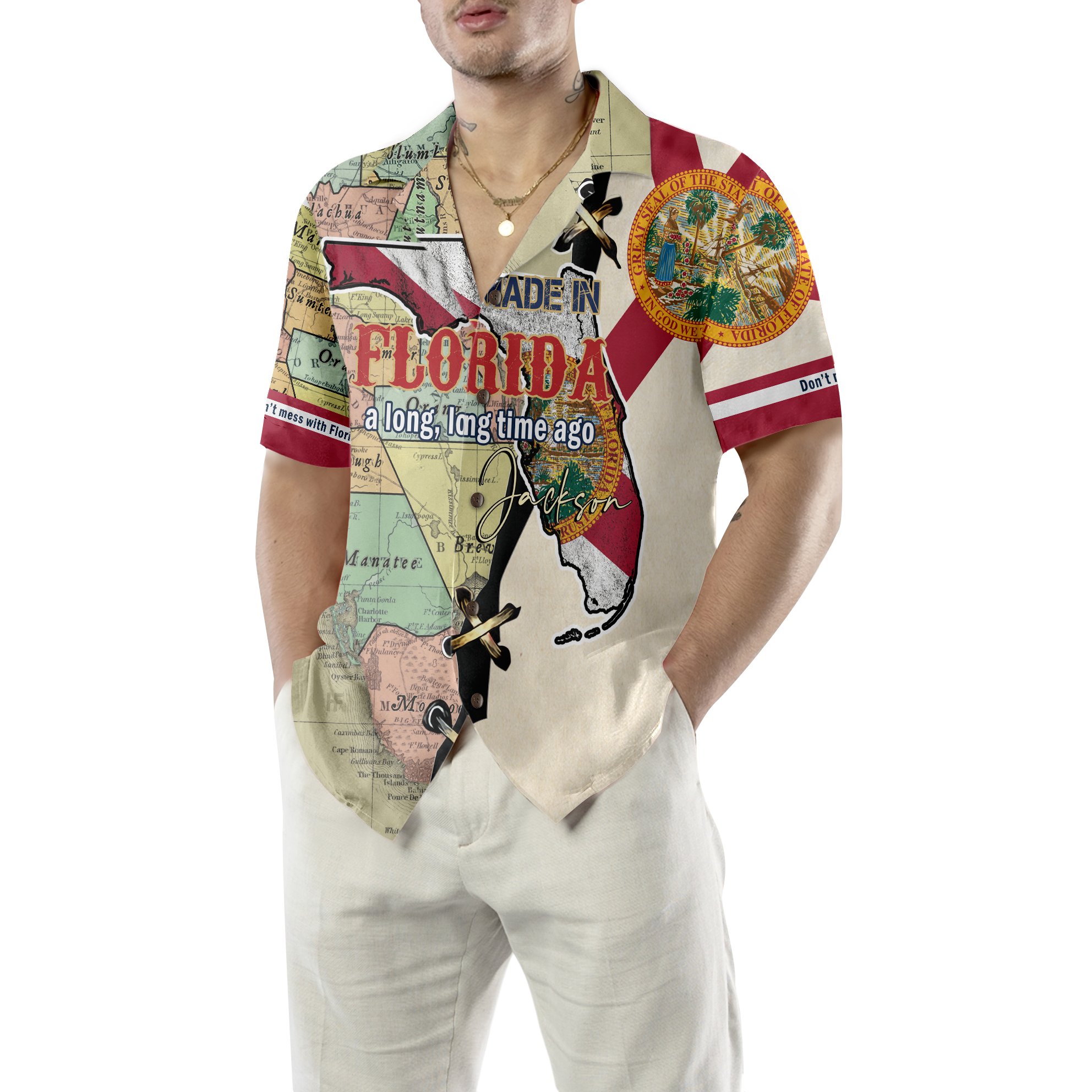 MADE IN FLORIDA A LONG, LONG TIME AGO Custom Hawaiian Shirt - Hyperfavor