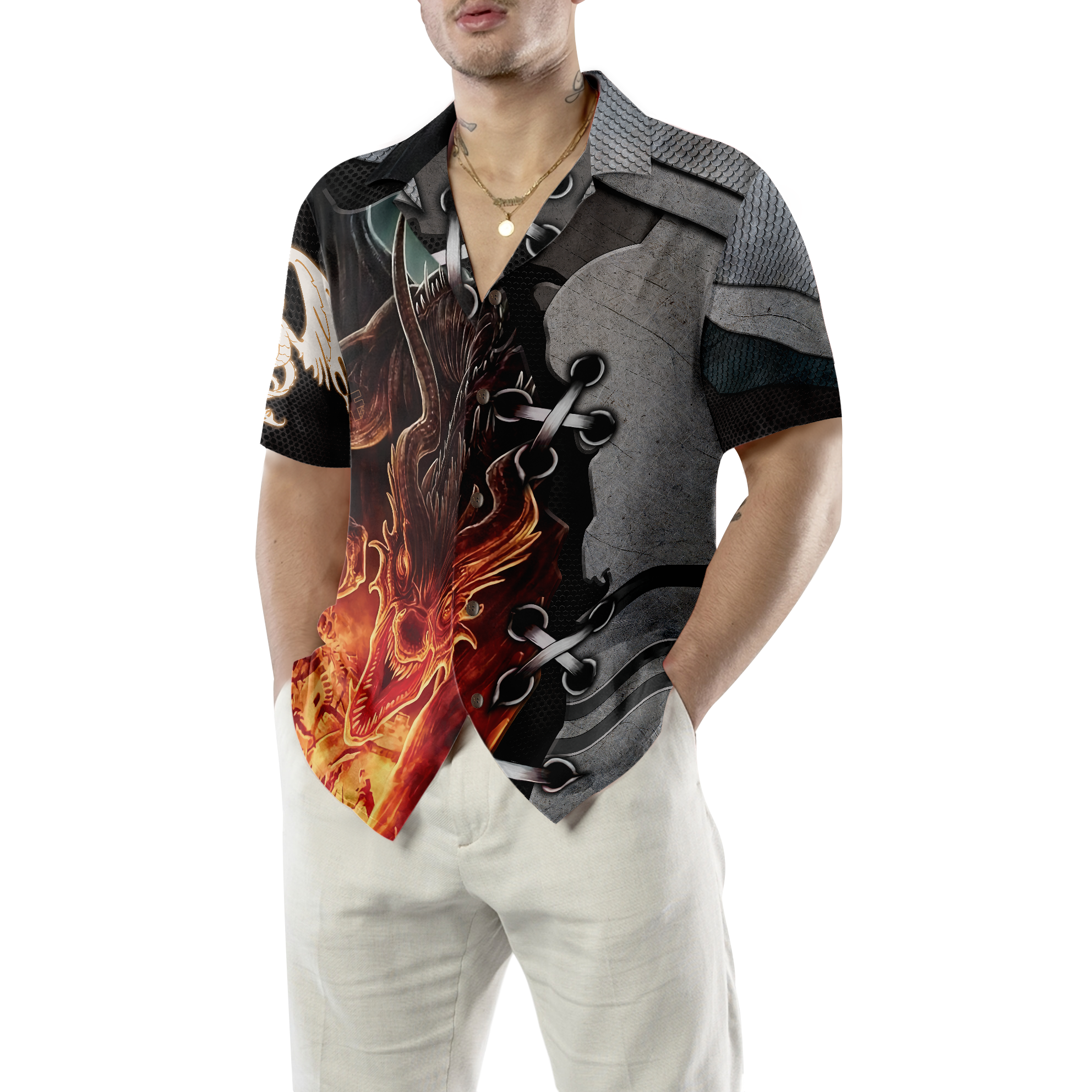 Tattoo And Dungeon Dragon Hawaiian Shirt - Hyperfavor