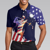 American Flag with Abstract Golf Swing Men Polo Shirt - Hyperfavor