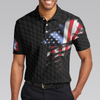 Black American Flag Bowling Polo Shirt, Cool USA Flag Bowling Shirt For Men - Hyperfavor