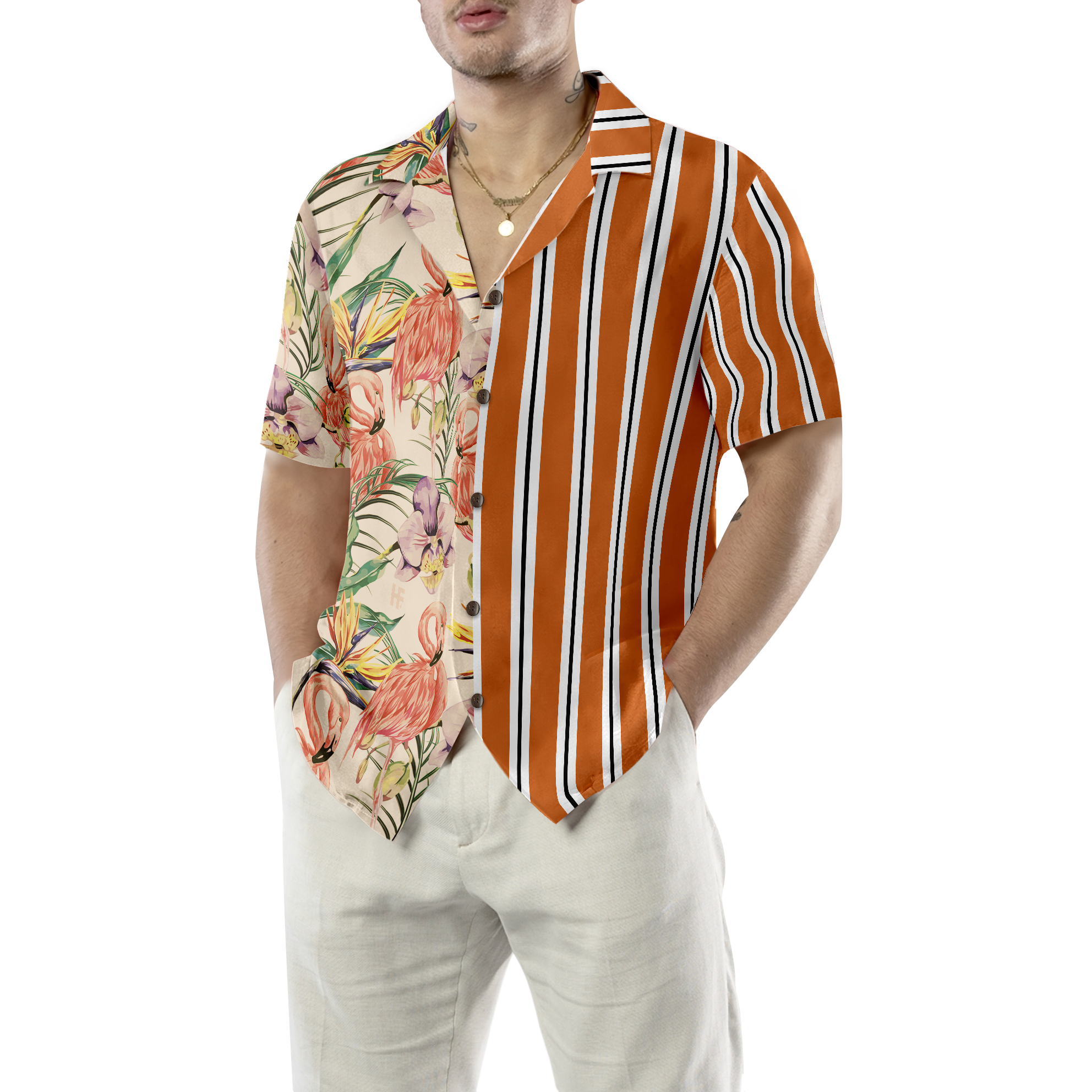 Floral Flamingo Retro Vintage Hawaiian Shirt - Hyperfavor