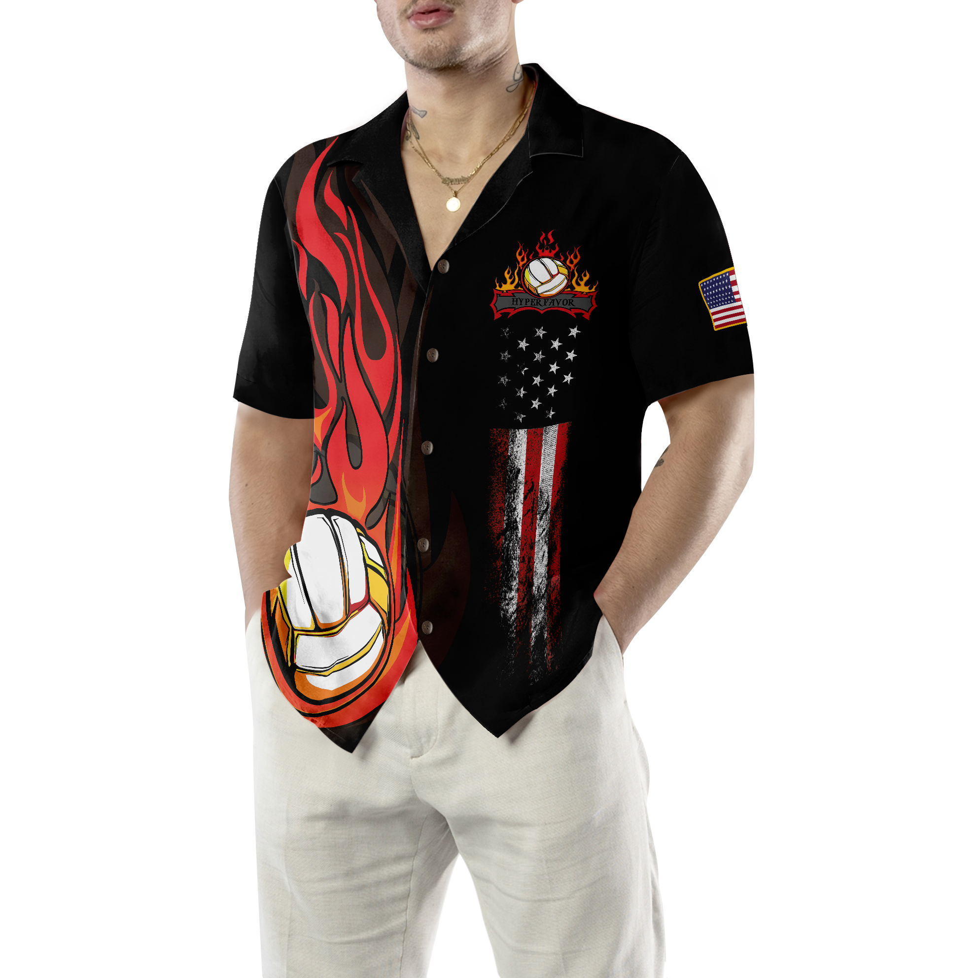 Volleyball Flame Hawaiian Shirt - Hyperfavor