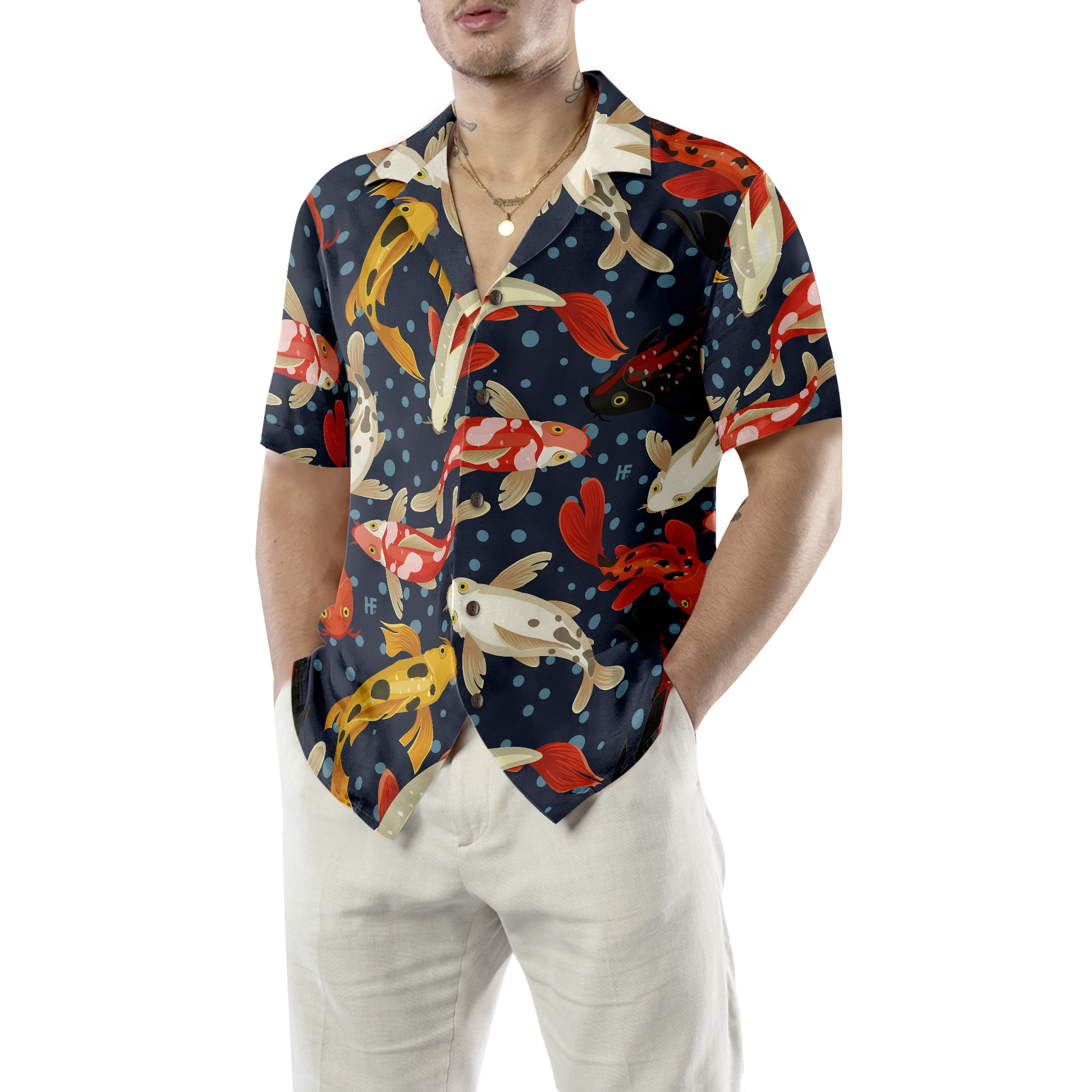 Koi Fish Pattern v1 Hawaiian Shirt - Hyperfavor