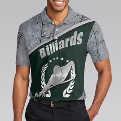 Billiards Steel Pattern Polo Shirt, Cool Pool Player Billiards Shirt For Men - Hyperfavor